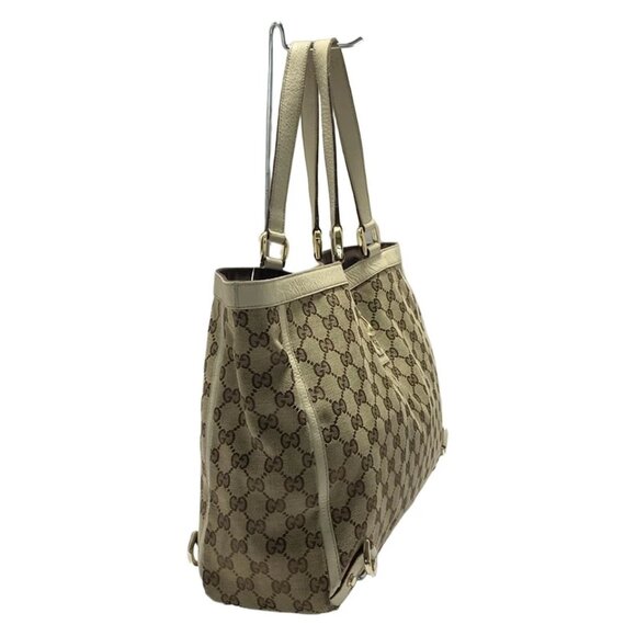 GUCCI GG Pattern, Abbey Beige Dark Brown Cream Jacquard Leather 344-041925 - Picture 3 of 9